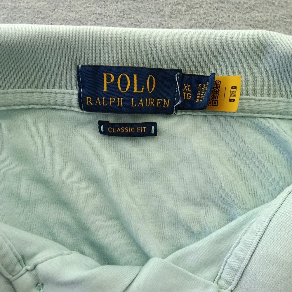 Polo Ralph Lauren Mens XL Classic Fit Short Sleeve Polo Shirt Mint Green Pony